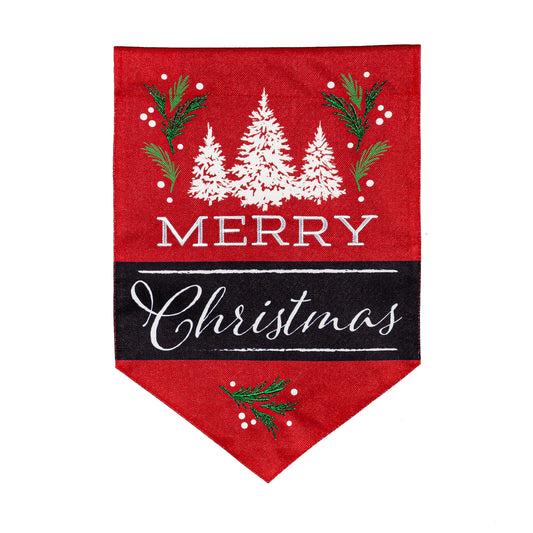 Merry Christmas Garden Burlap Flag