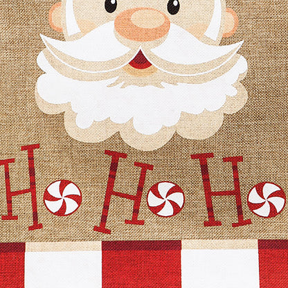 Santa Ho Ho Ho Garden Burlap Flag and Sassafras Mat Set (14B8723ECM+431138)