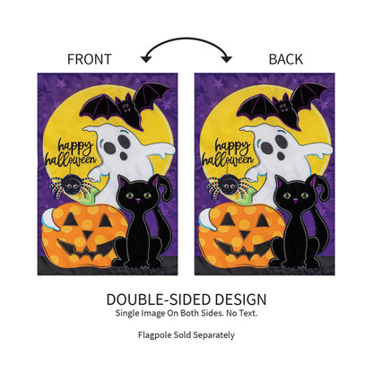 Halloween Friends Applique Garden Flag
