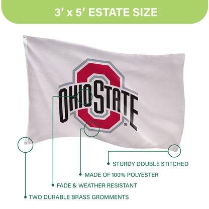 Ohio State University Single Sided Estate Flag with 2 Grommets, 3'x5'