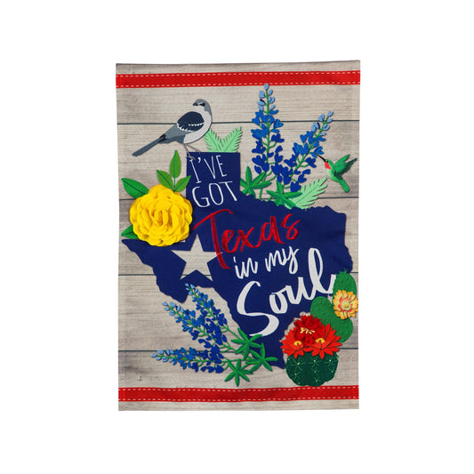 Texas In My Soul Garden Linen Flag