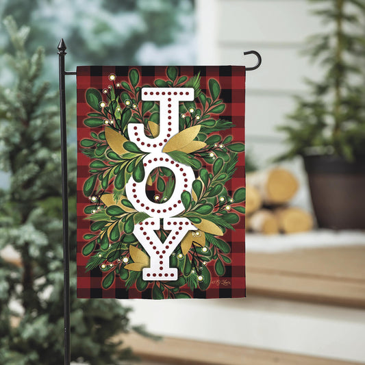 Holiday Joy Burlap Garden Flag