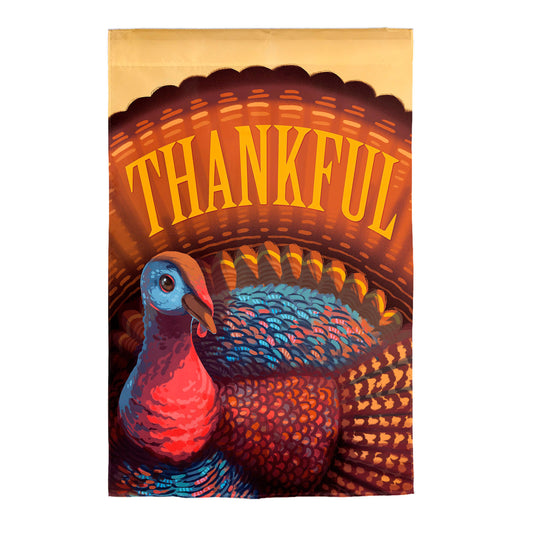 Thankful Turkey Applique Garden Flag