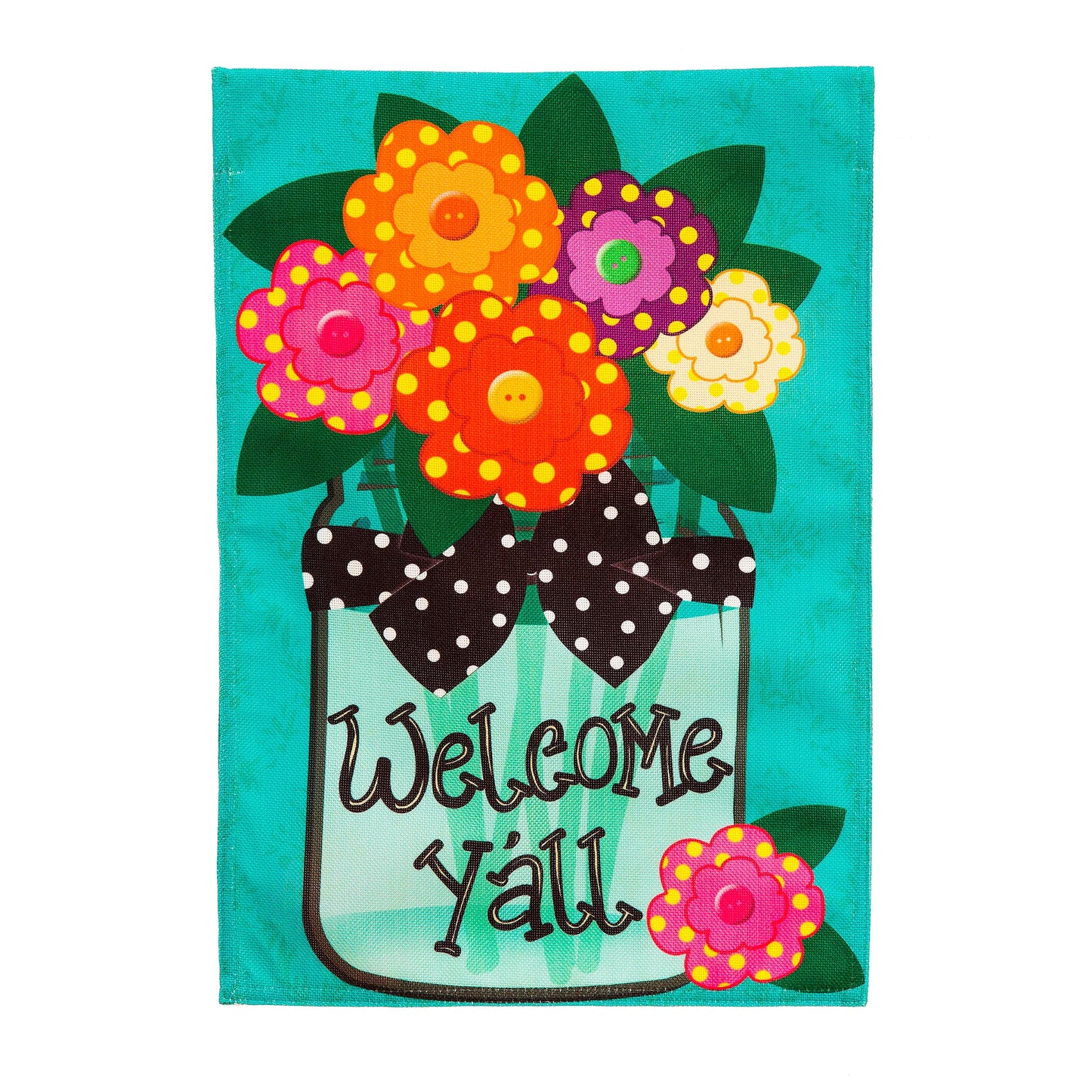 Welcome Y'all Burlap Garden Flag and Sassafras Mat Set (14B4181ECM+22001T+431272+43BM003)