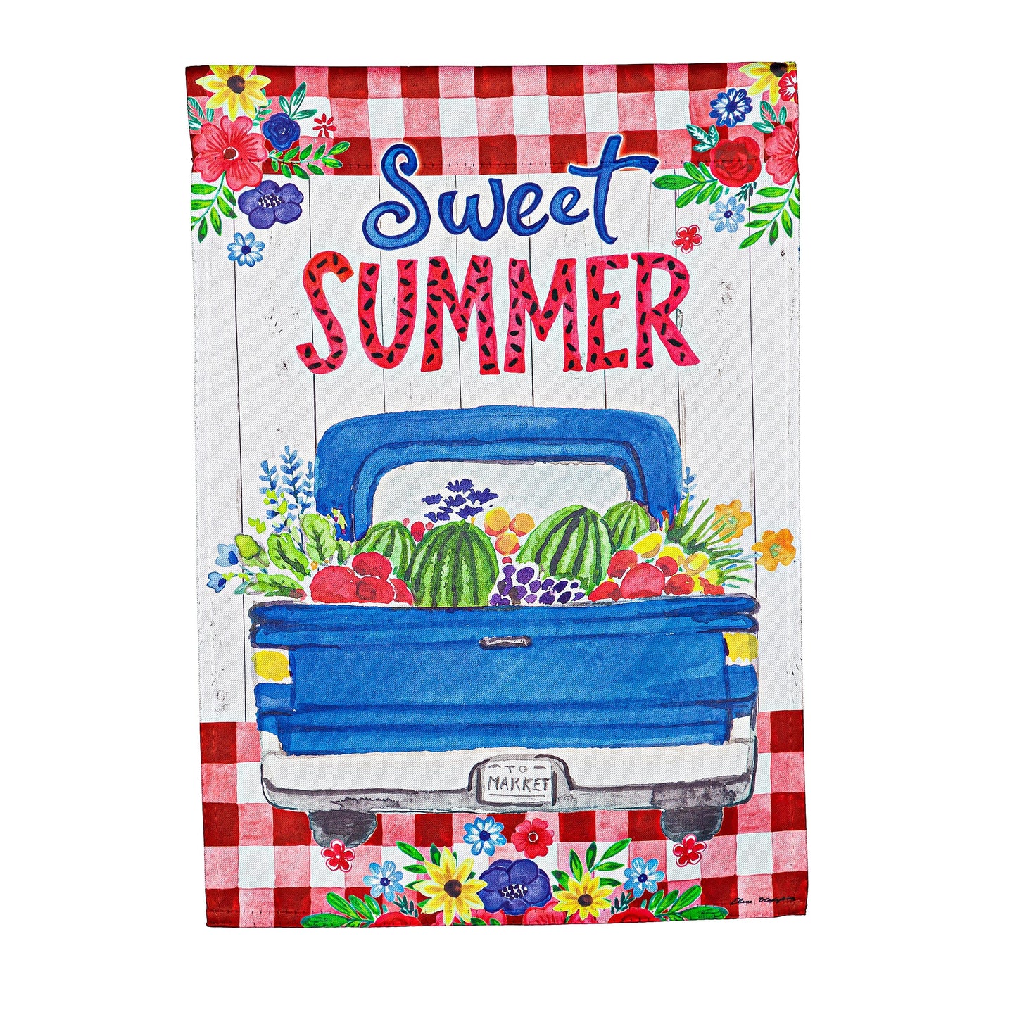Sweet Summer Truck Garden Suede Flag