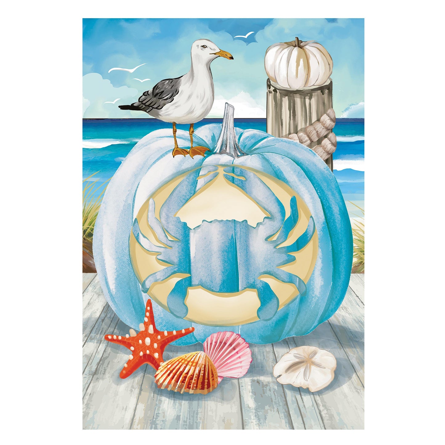 Crab O' Lantern Suede Garden Flag