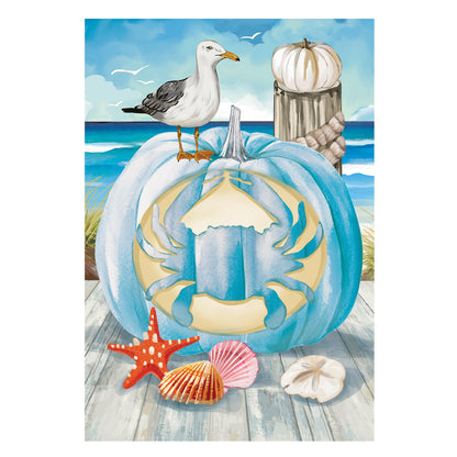 Crab O' Lantern Suede Garden Flag