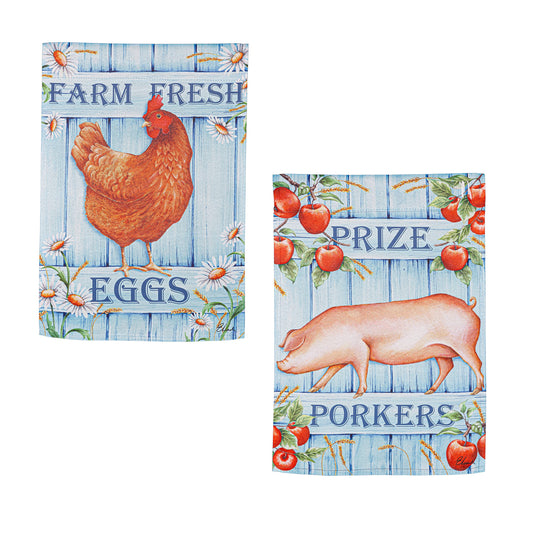 Farm Fresh Suede Reversible Garden Flag