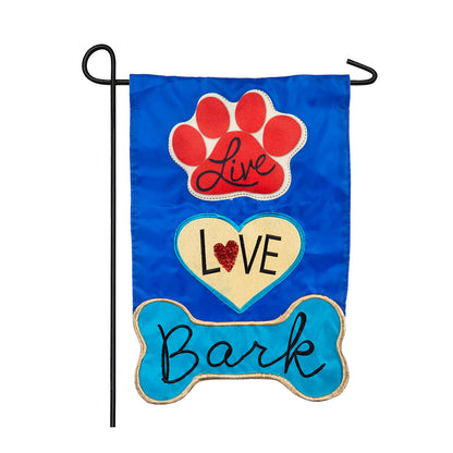 Live Love Bark Garden Burlap Flag and Sassafras Mat Set (14B8898ECM+438898)