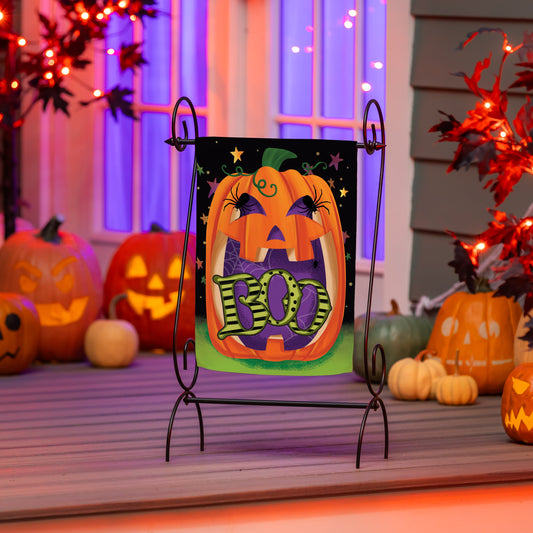 Boo Jack Pumpkin Suede Garden Flag