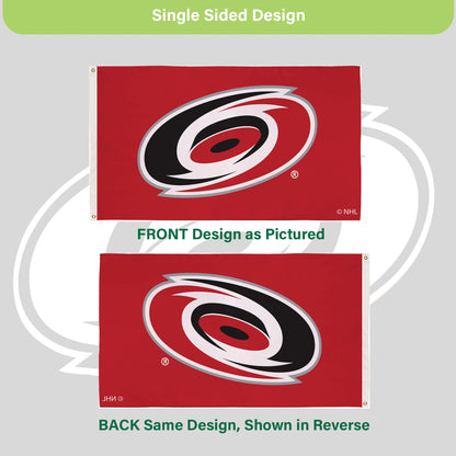 3'x5' Single Sided Flag w/ 2 Grommets, Carolina Hurricanes