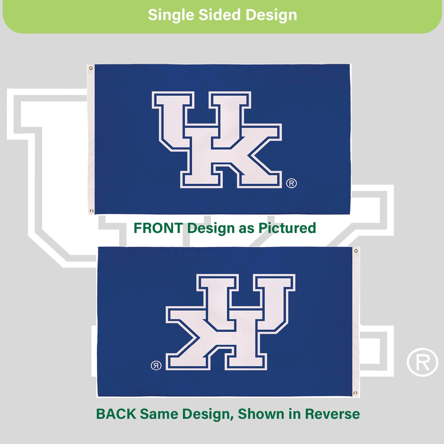 University of Kentucky Single Sided Estate Flag with 2 Grommets, 3'x5'