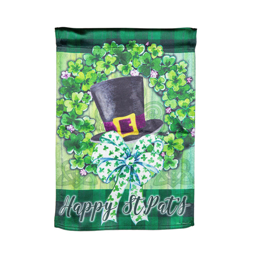 Saint Patrick's Lucky Hat Wreath Lustre House Flag