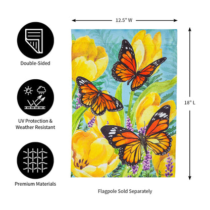 Tulip and Butterfly Garden Suede Flag