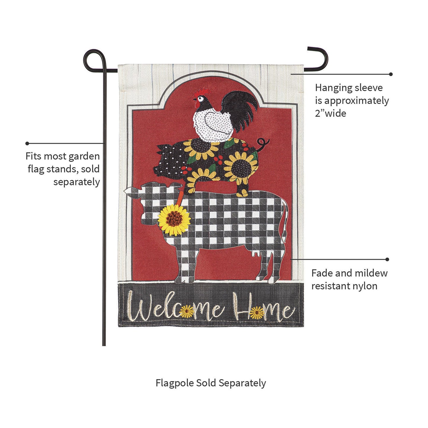 Farm Friends Burlap Garden Flag