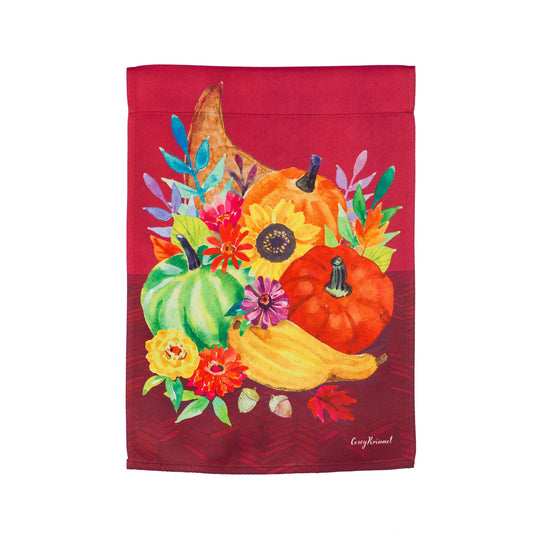 Harvest Cornucopia Garden Suede Flag