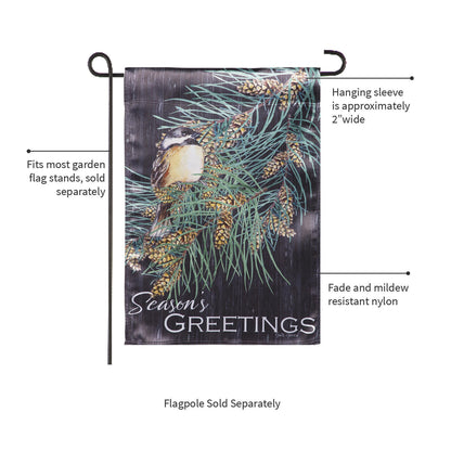 Season's Greeting Bird Lustre Garden Flag