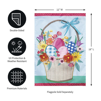 Easter Basket Applique Garden Flag