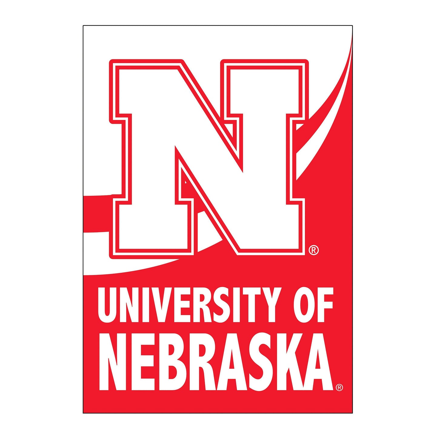 University of Nebraska Burlap Flag House Size