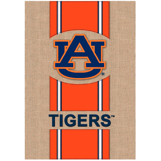 Auburn University Burlap Stripe Logo House Flag