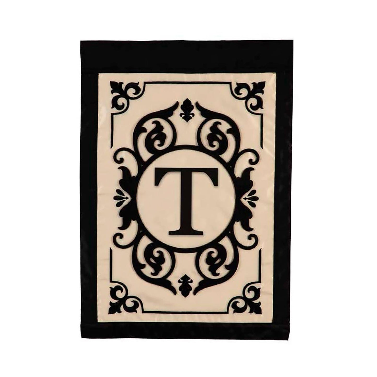 Cambridge Monogram Garden Applique Flag, Letter T