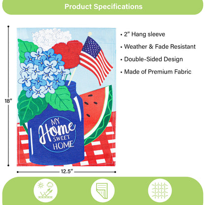 My Home Sweet Home Garden Burlap Flag