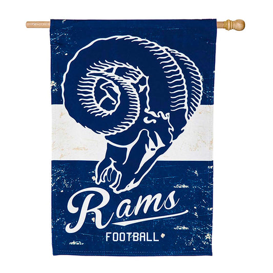 Double-Sided Vintage Graphic NFL Team Pride Linen House Flag, Rams