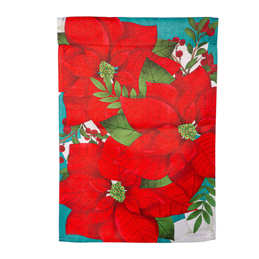 Poinsettia Suede Garden Flag
