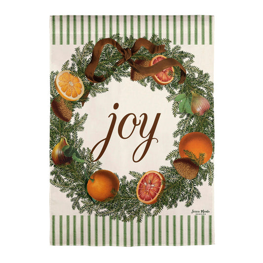 Joy Wreath Moire Garden Flag