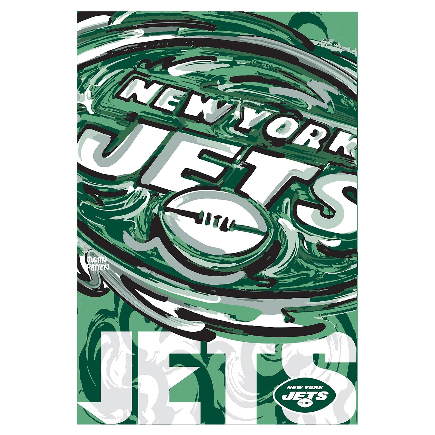 New York Jets Justin Patten Logo Suede Garden Flag