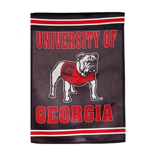 Embossed Suede Flag, GDN Size, University of Georgia, Alternate Bulldog Logo
