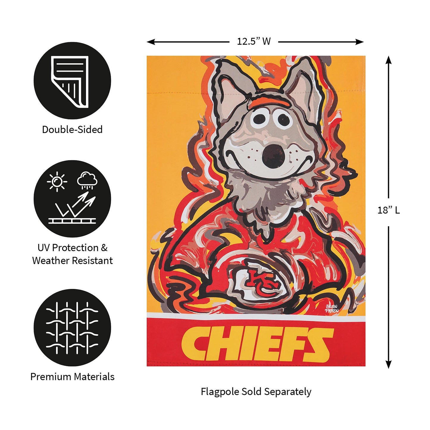 Kansas City Chiefs Justin Patten Suede Garden Flag