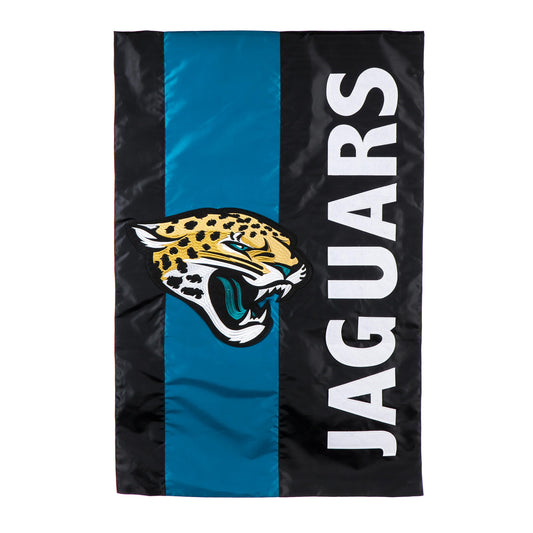 Double-Sided Embellished NFL Team Pride Applique House Flag, Jacksonville Jaguars