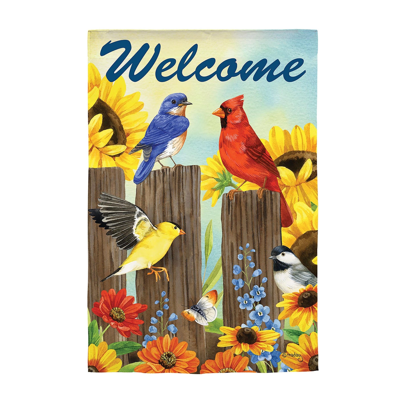 Rustic Fence Garden Suede Flag