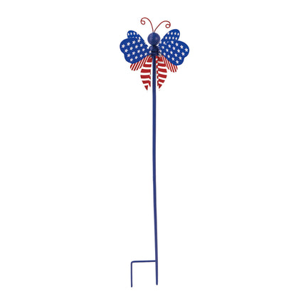 American Flag Spinning Winged Garden Stake, Dragonfly