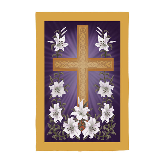 Easter Lilies Suede Garden Flag