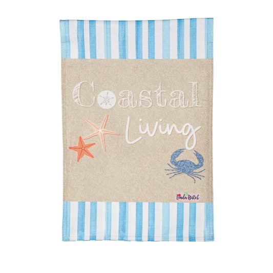 Coastal Living Burlap Garden Flag