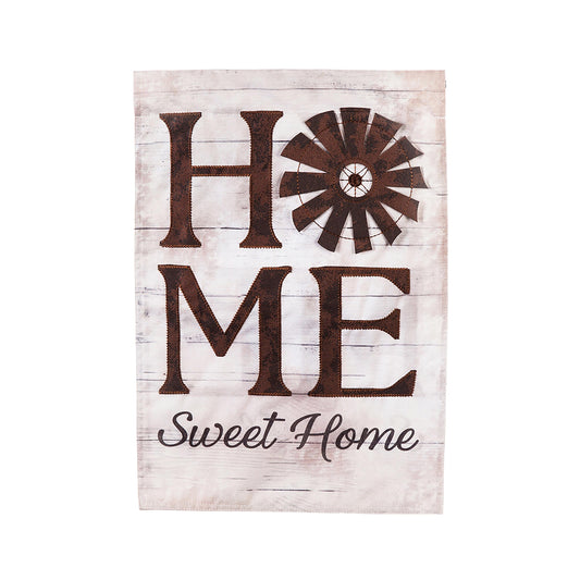 Suede Garden Flag,Windmill Home Sweet Home