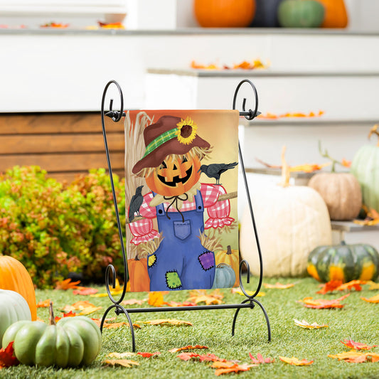 Jack The Scarecrow Burlap Garden Flag