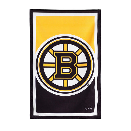 NHL Hockey Burlap House Flag, Boston Bruins