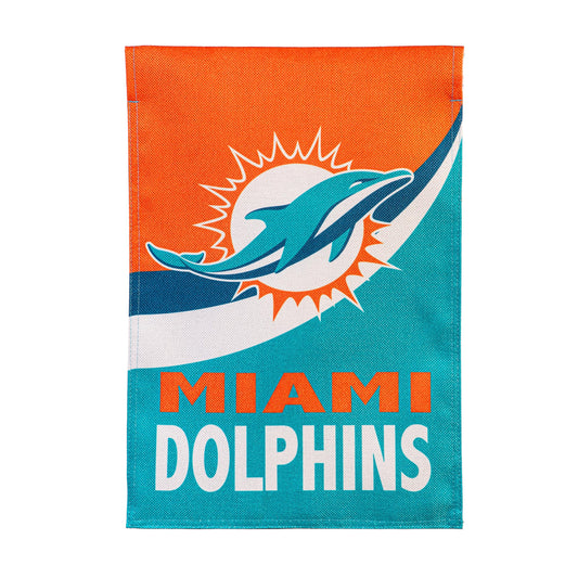 Miami Dolphins Burlap Flag GDN Size
