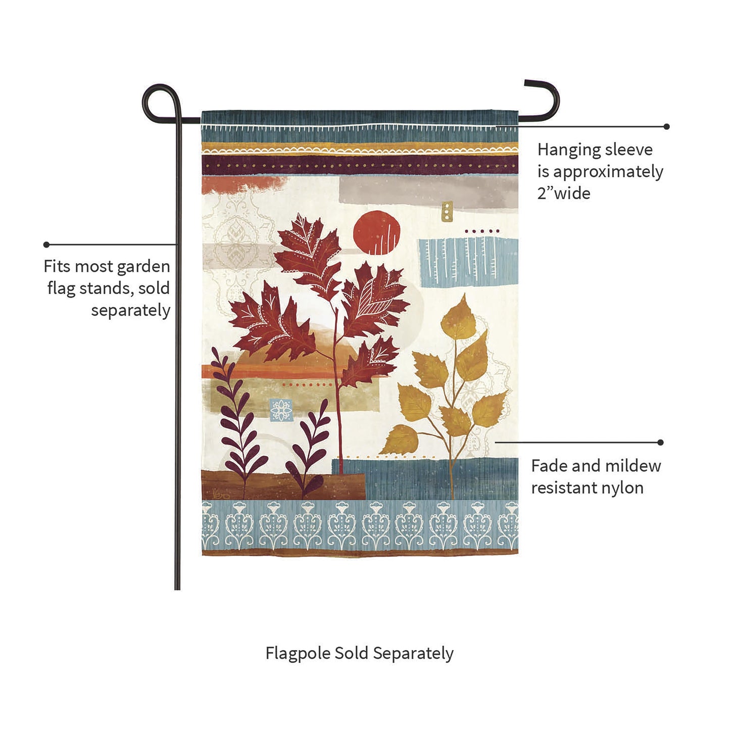 Fall Leaves Suede Garden Flag
