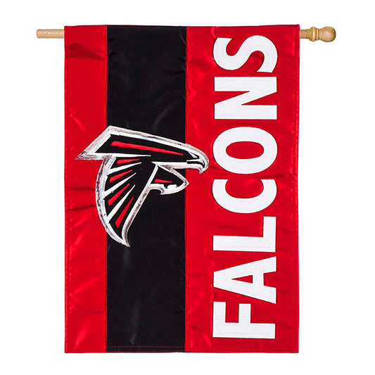 Double-Sided Embellished NFL Team Pride Applique House Flag, Atlanta Falcons