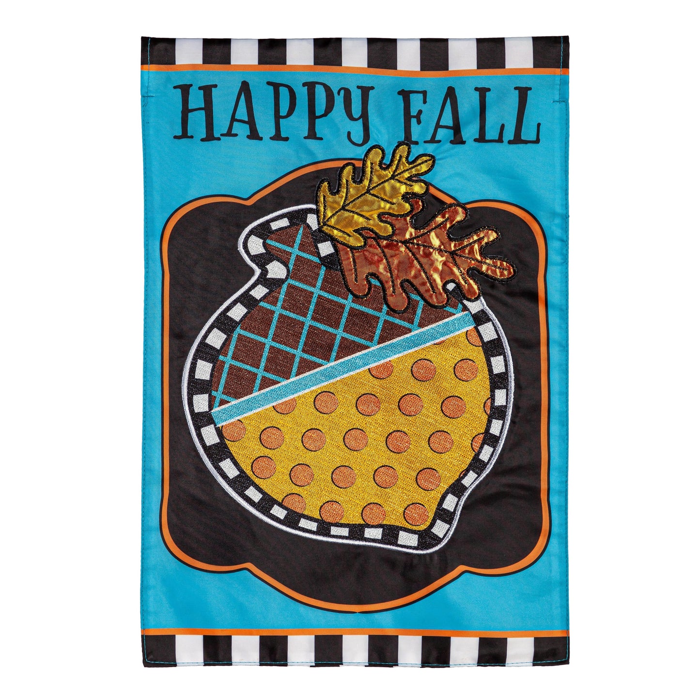 Happy Fall Acorn Applique Garden Flag