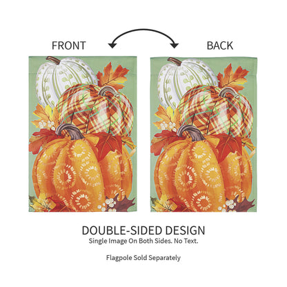 Painted Fall Pumpkins Garden Suede Flag