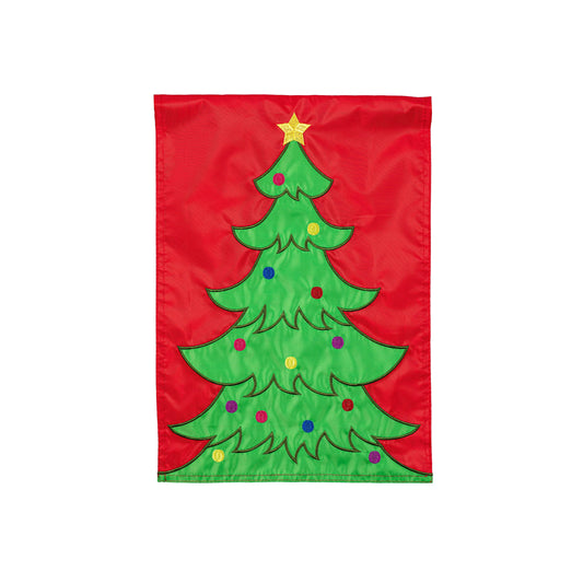 Classic Christmas Tree Basic Applique House Flag