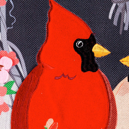 Cardinal Couple Garden Burlap Flag
