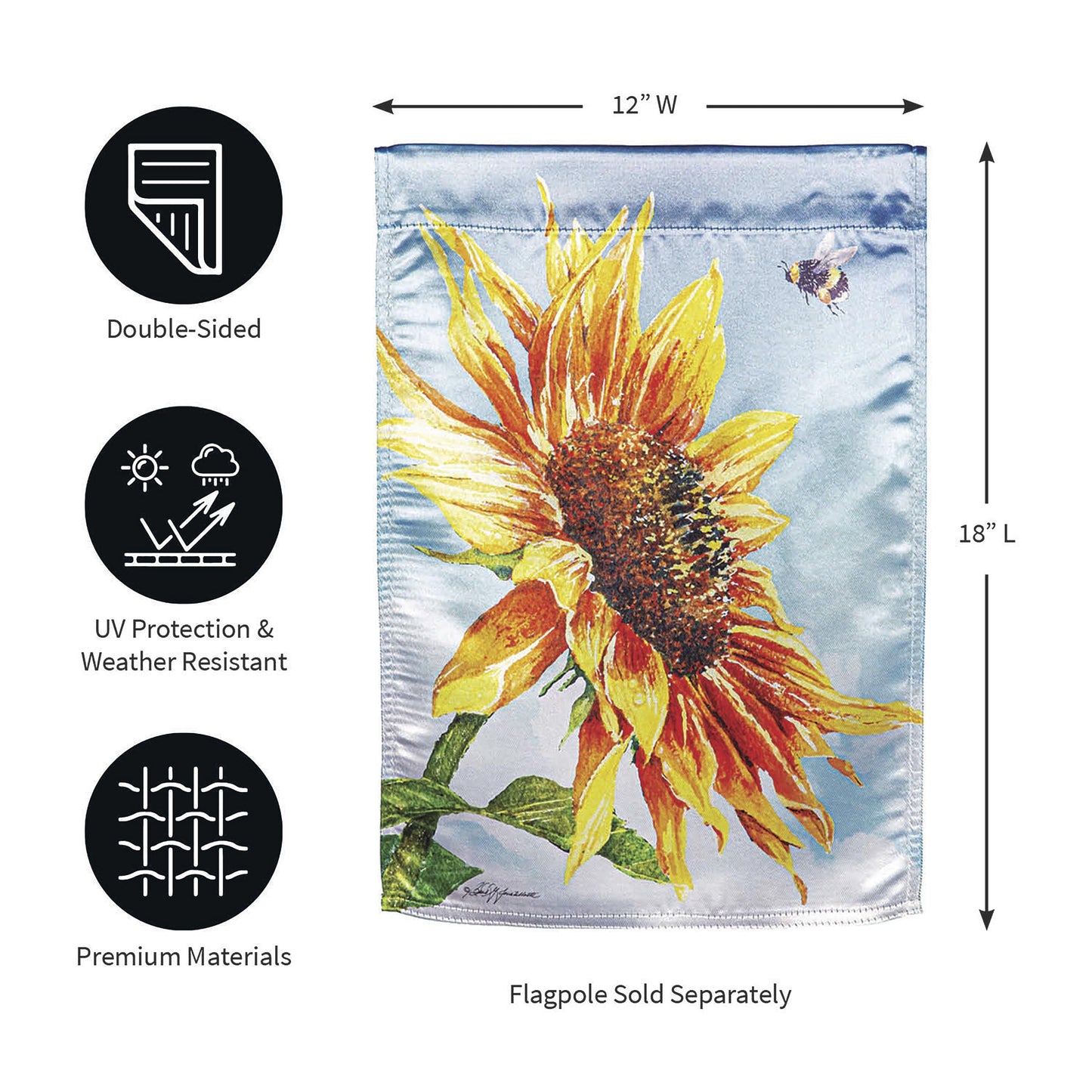 New Morning Sunflower Lustre Garden Flag
