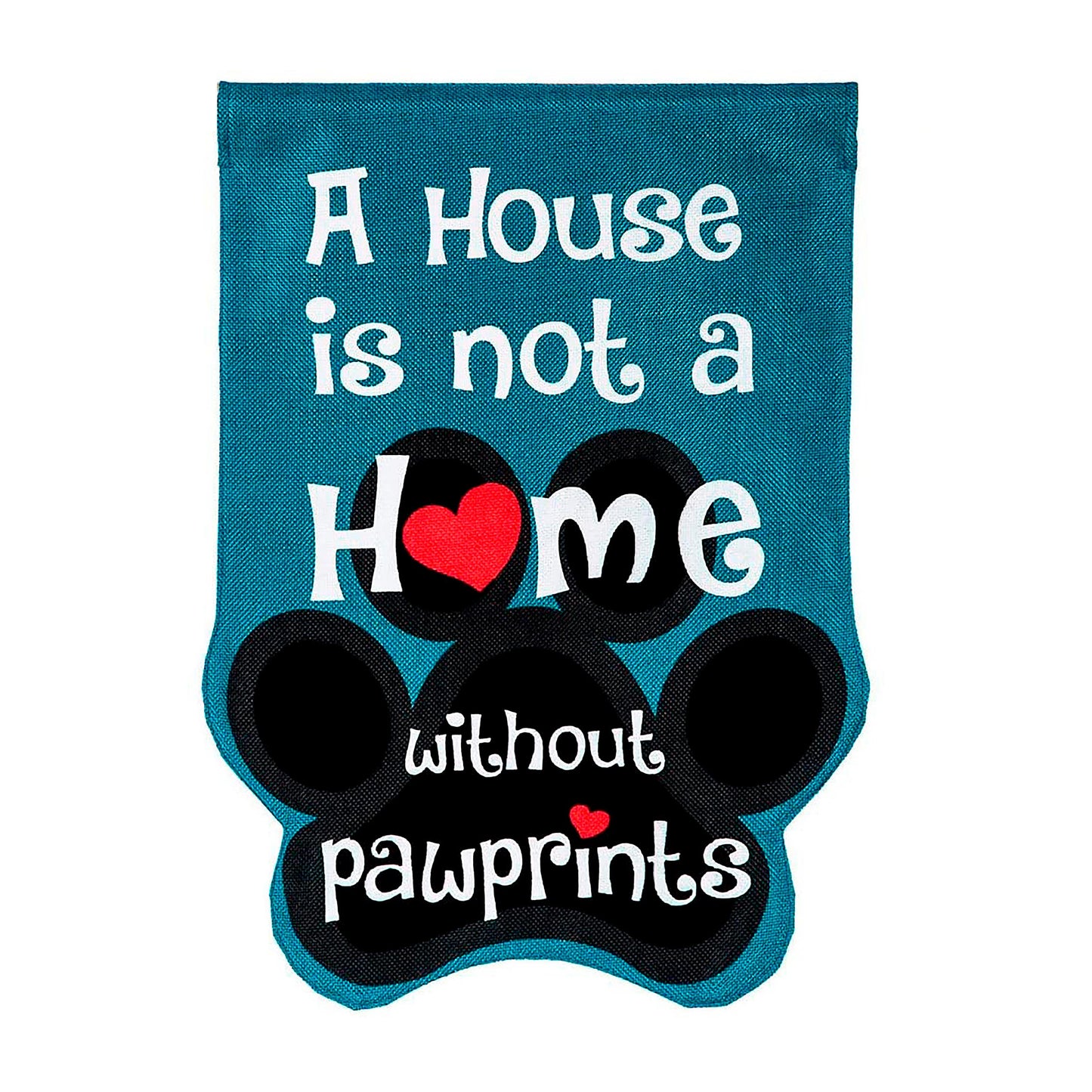 Paw Prints Burlap House Flag