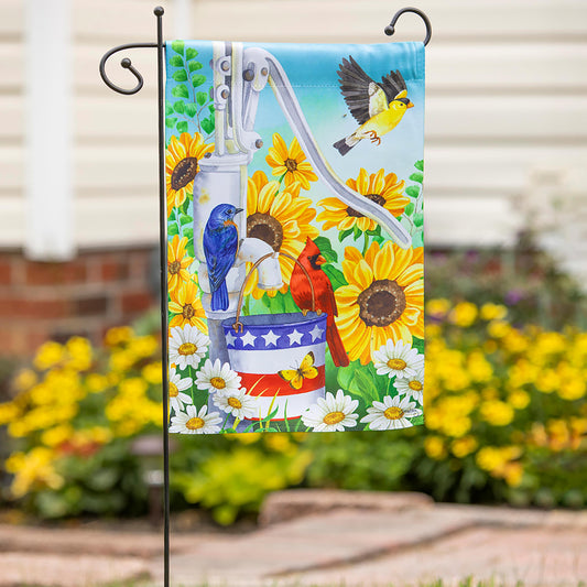 Patriotic Pump Garden Suede Flag